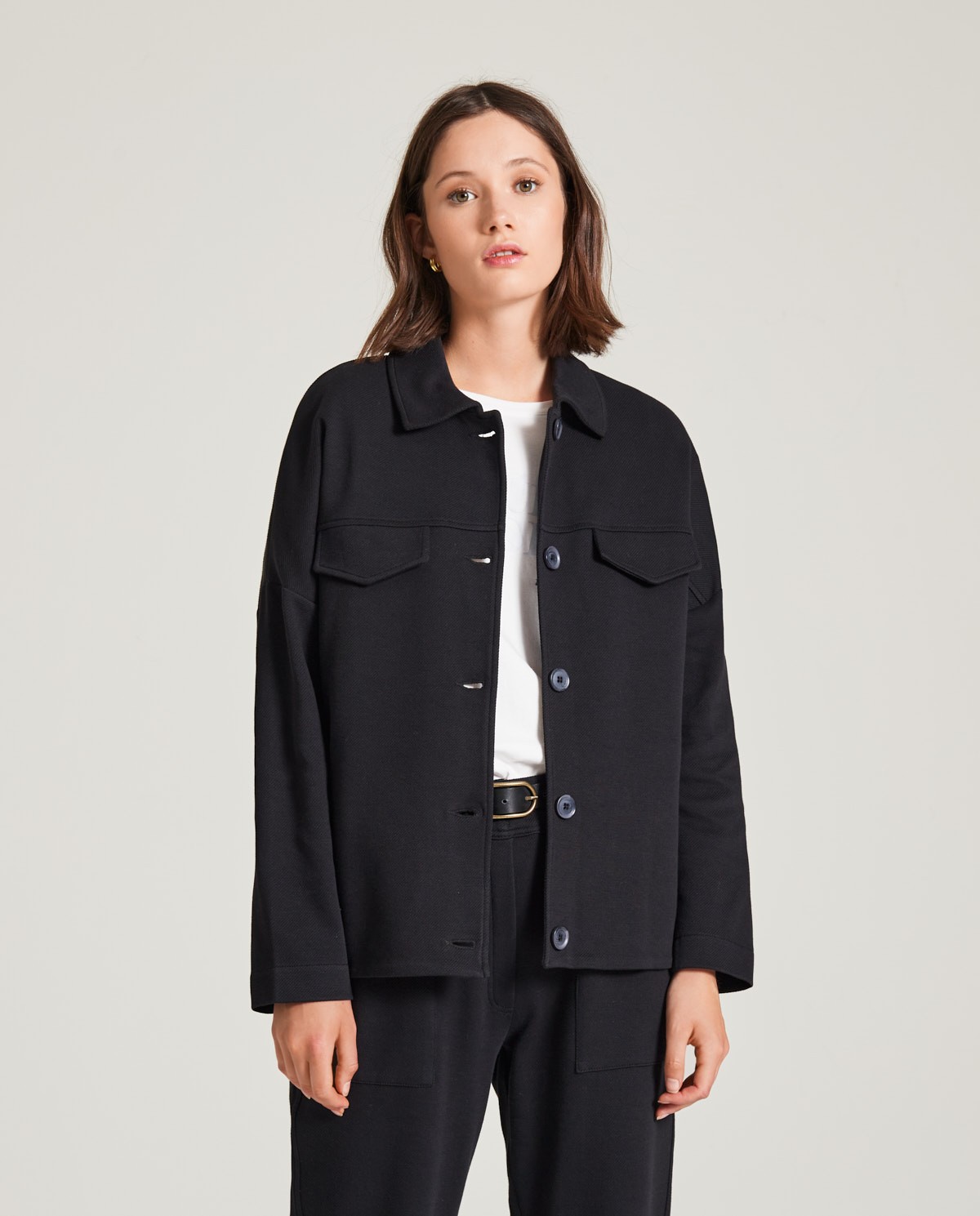 black jacket with pockets