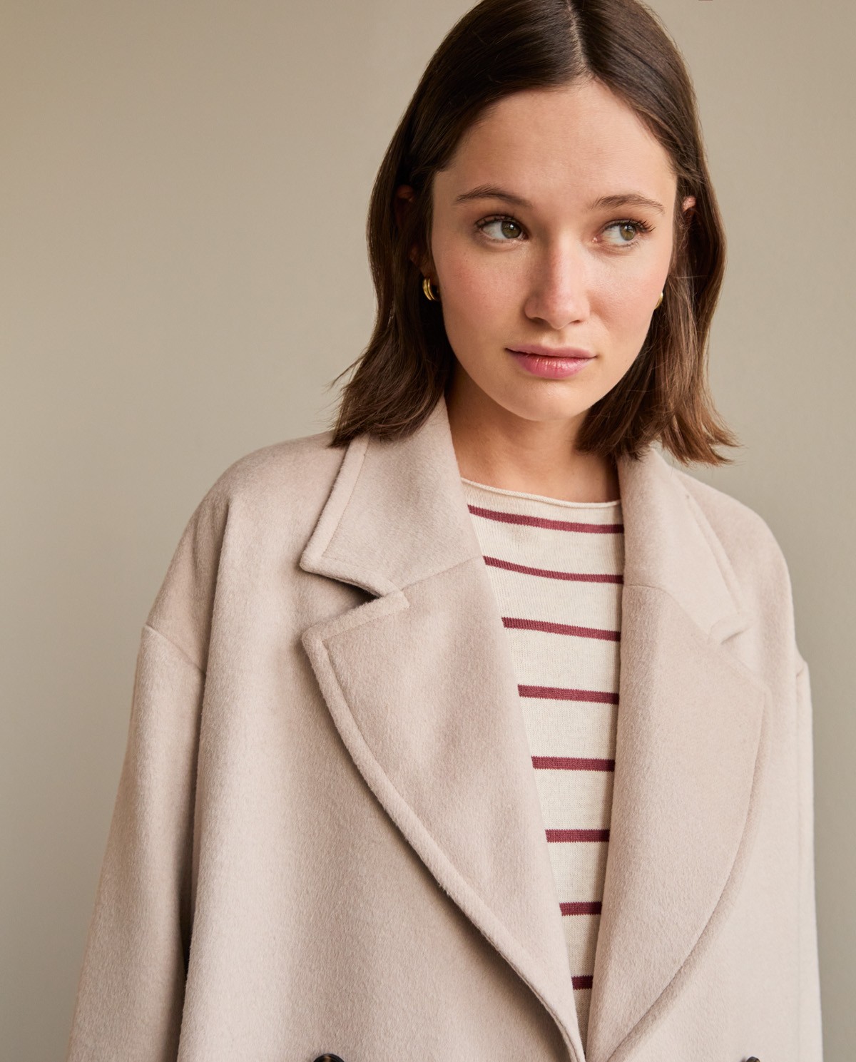 light beige long coat