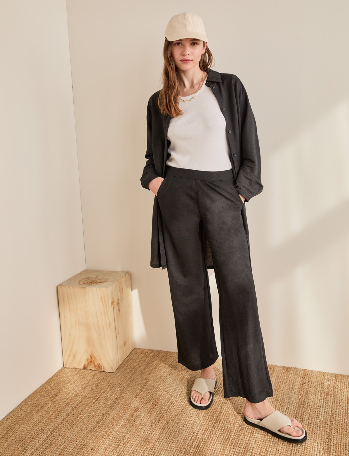 Pantalón de punto fluido Negro