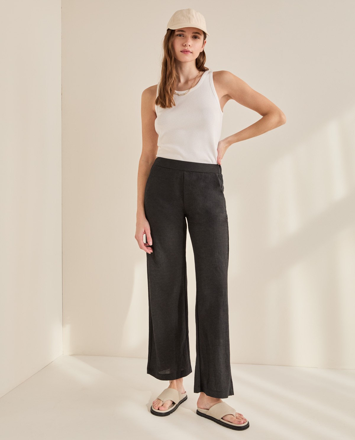 Pantalón de punto fluido Negro