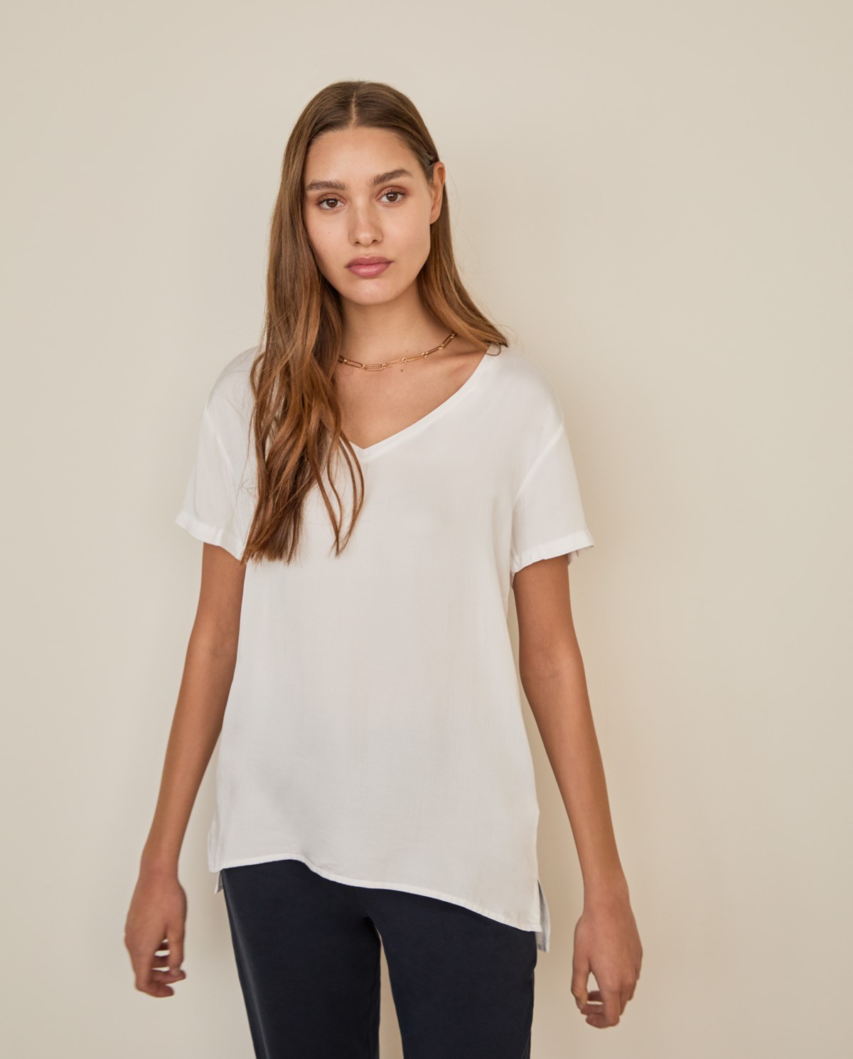 Satin T-Shirt Ecru
