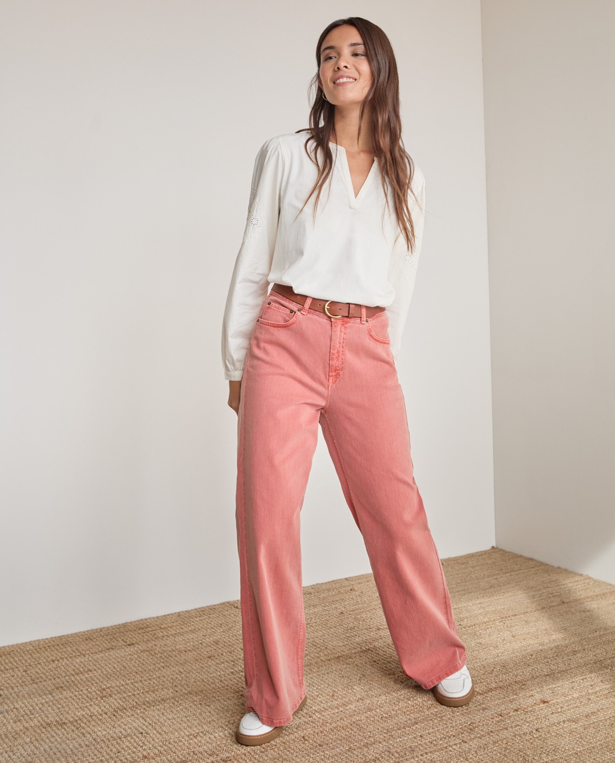 Washed out wide leg Jeans Powered Red