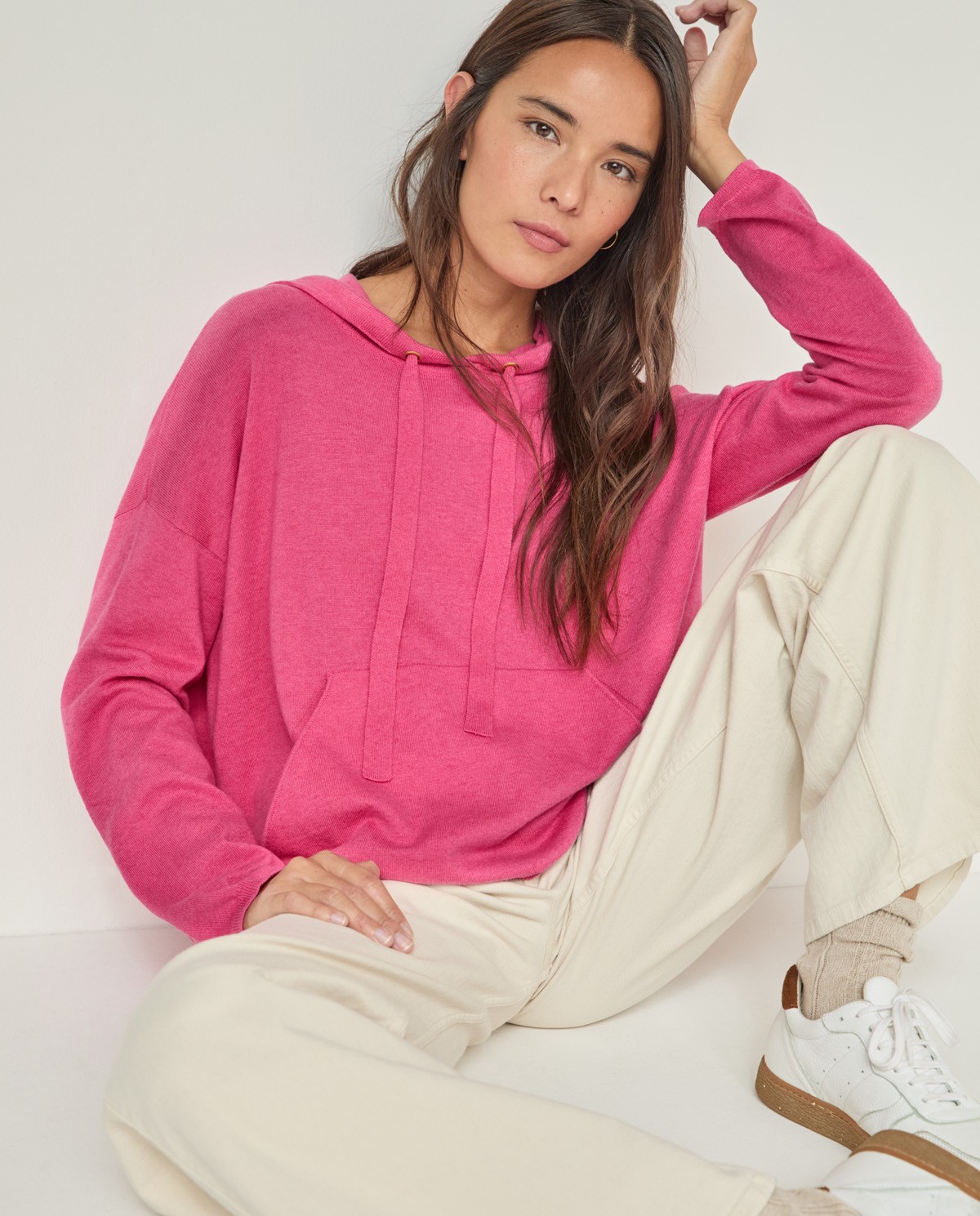 Jersey con capucha Fucsia