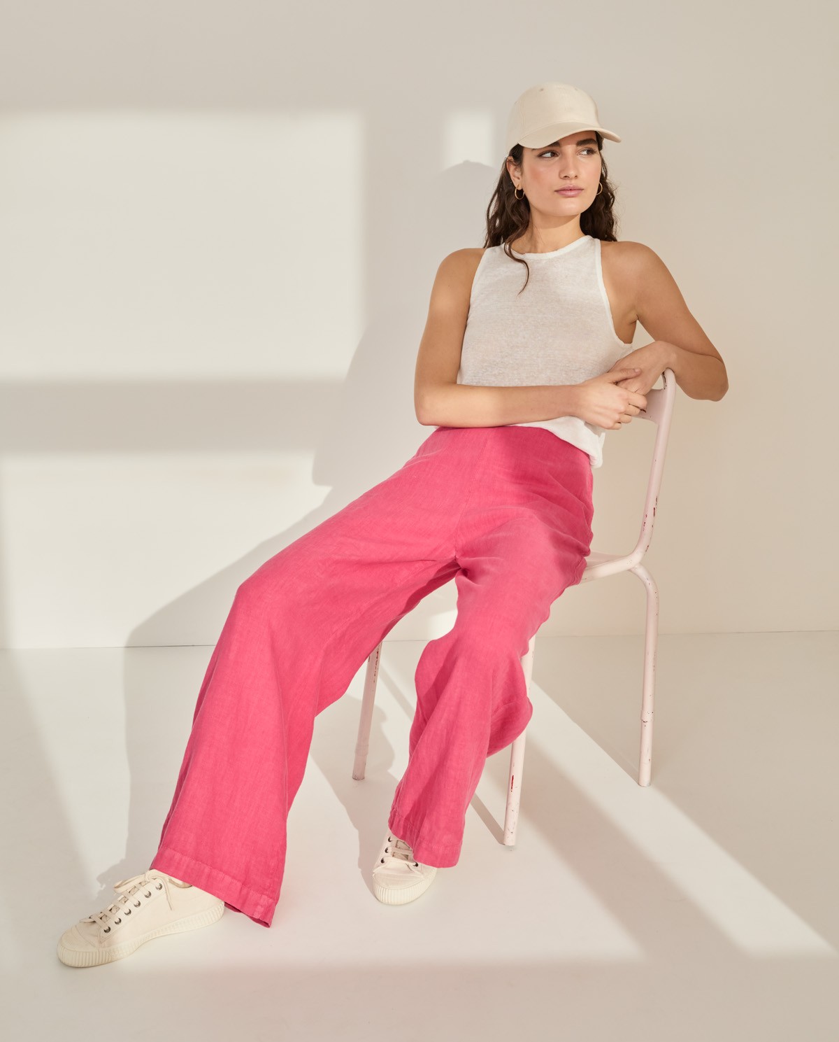 Pantalón llino palazzo Rosa