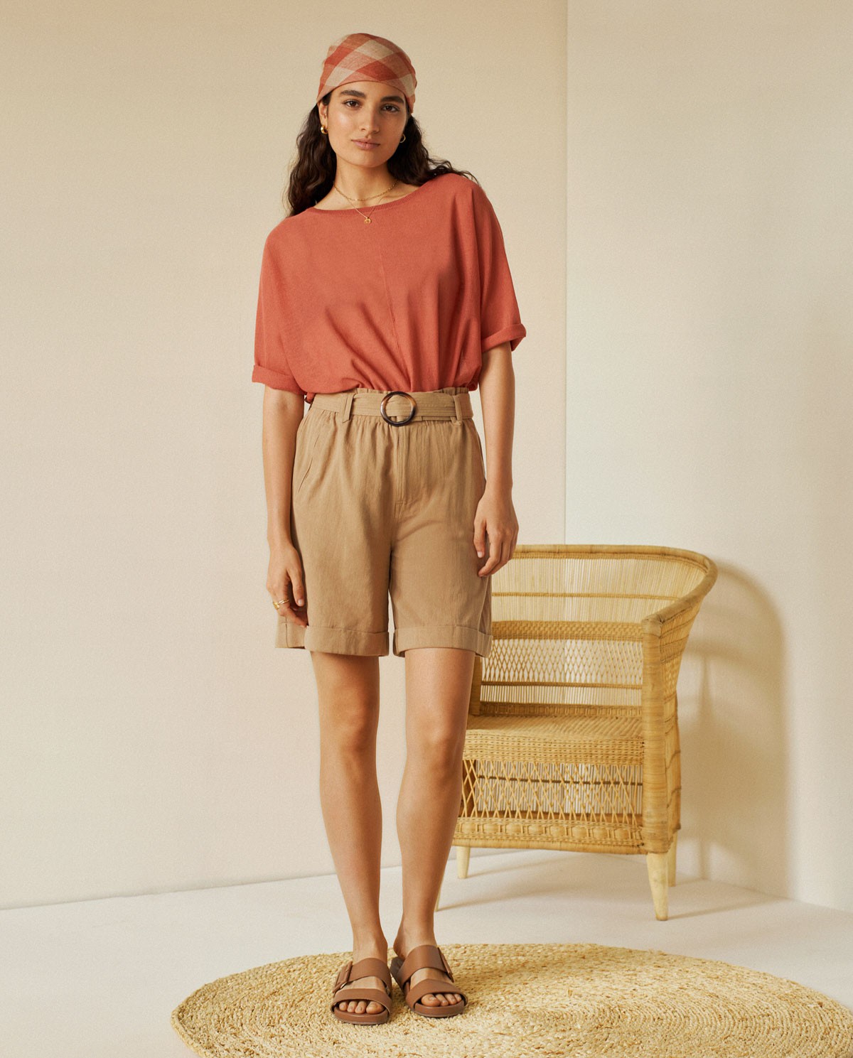 Cotton Shorts Camel