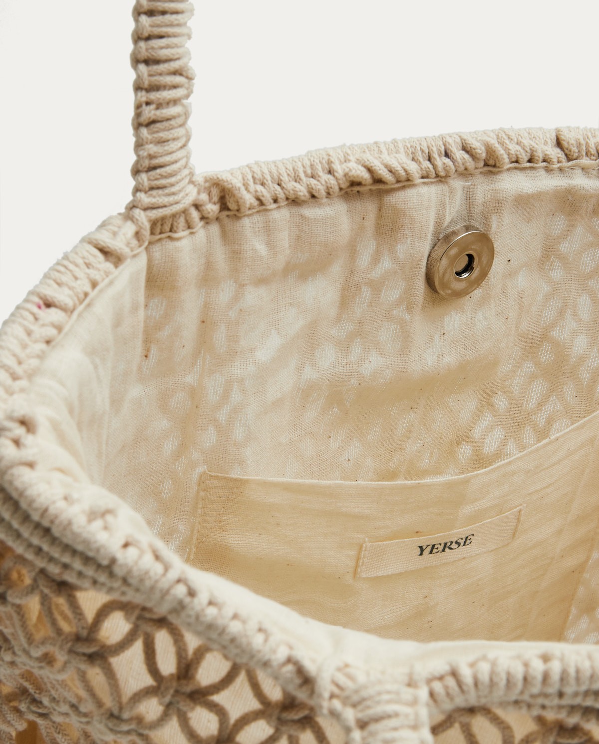 Bolso crochete mediano Crudo