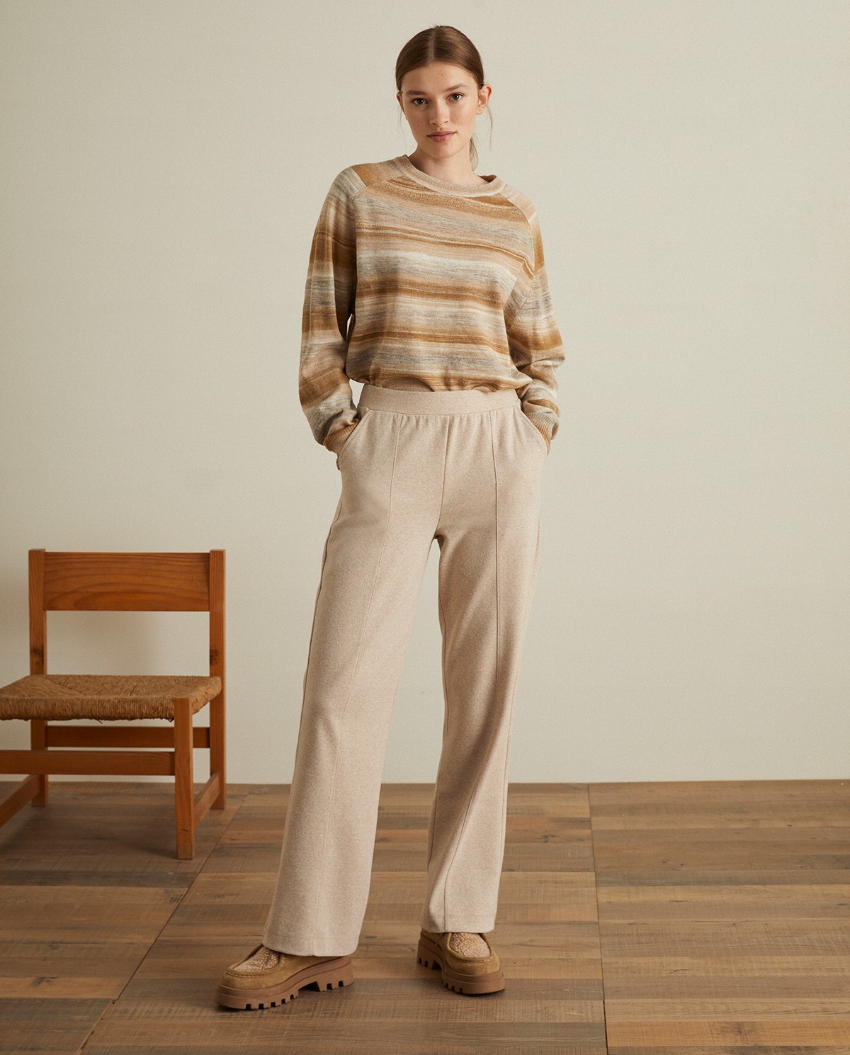 Pantalon en online maille large