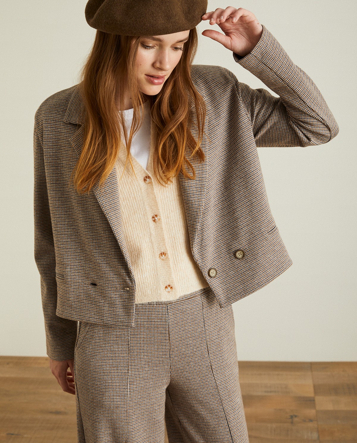 Veste courte hotsell pied de poule
