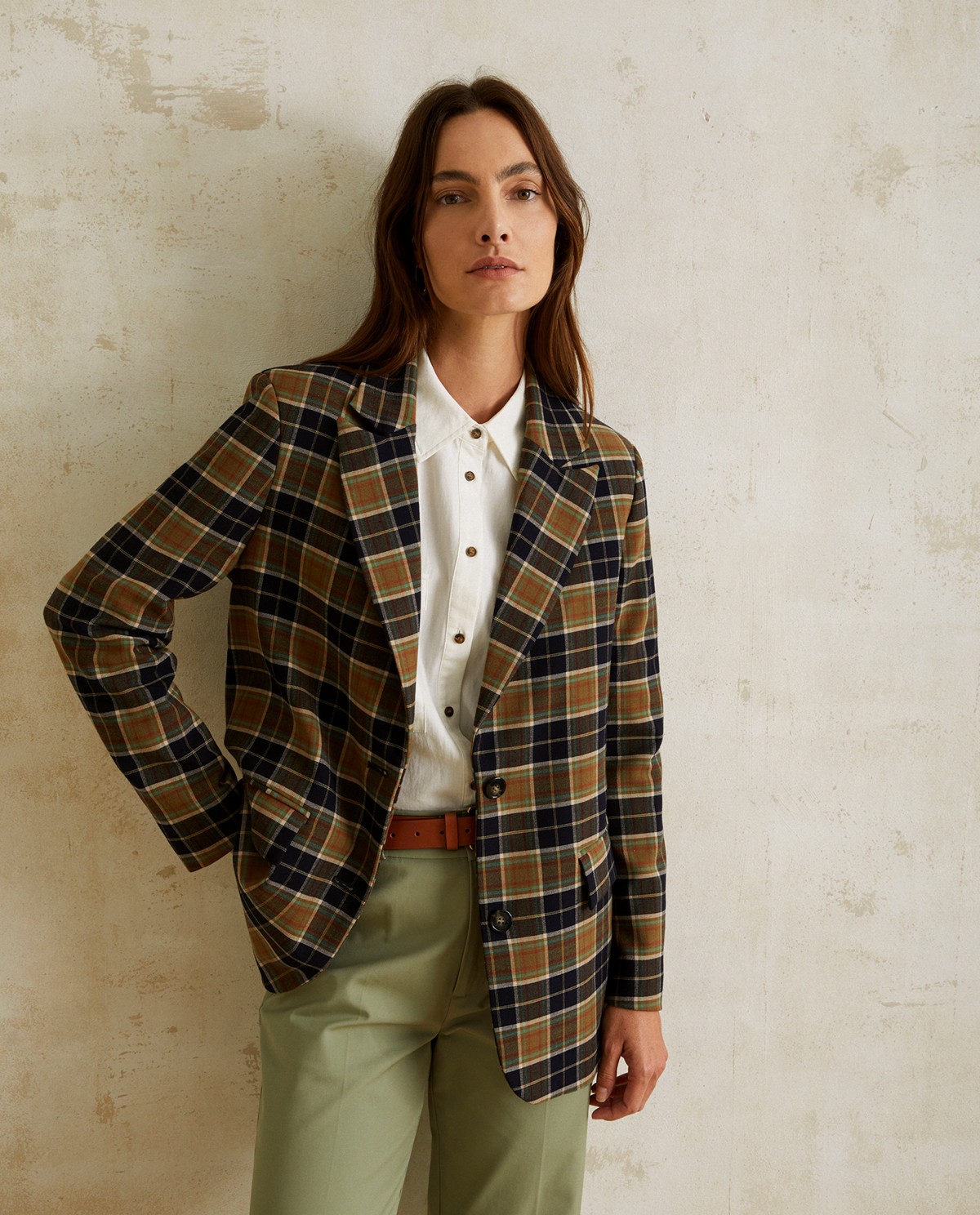shoulder pads Blazer checks