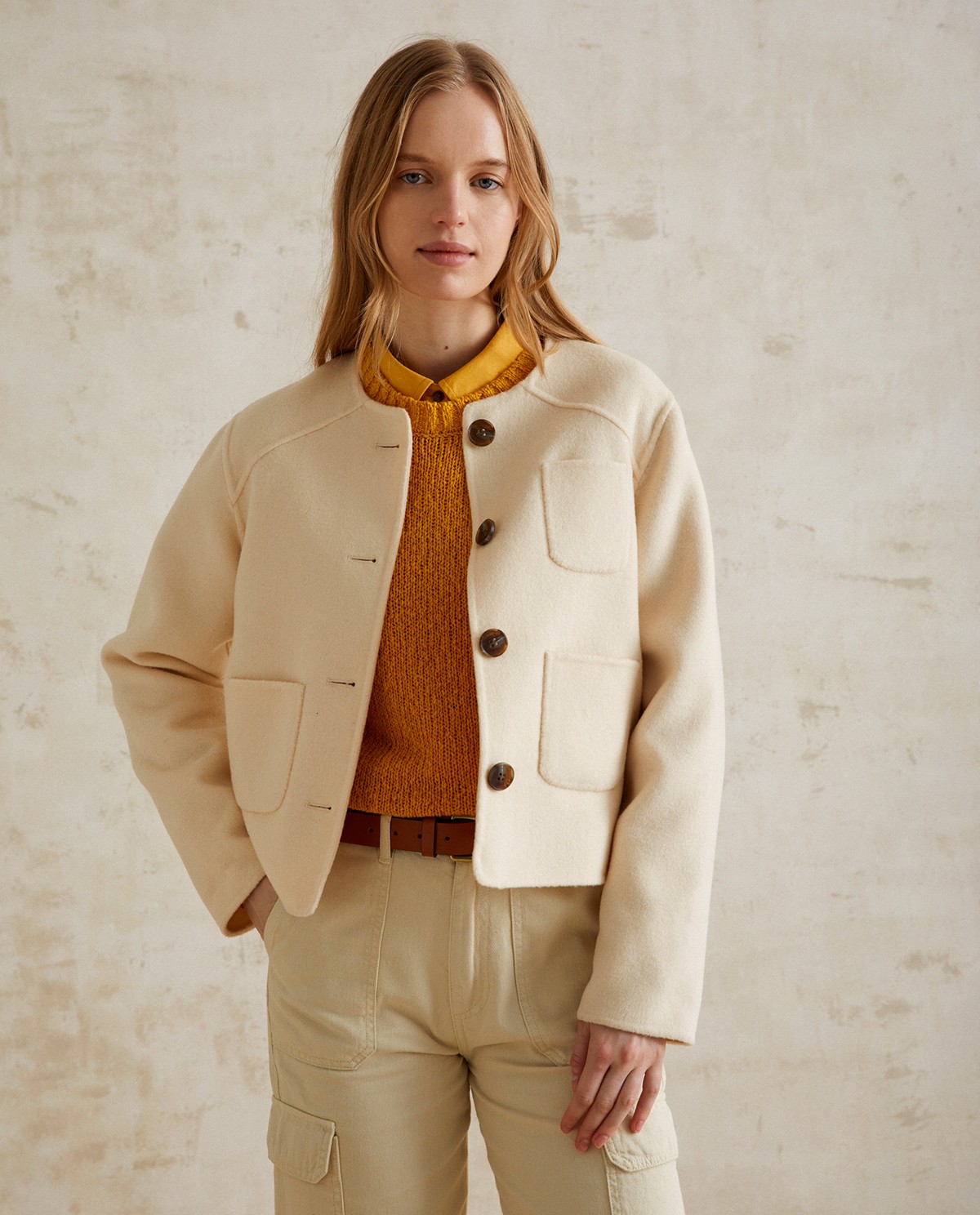Manteau laine ecru deals