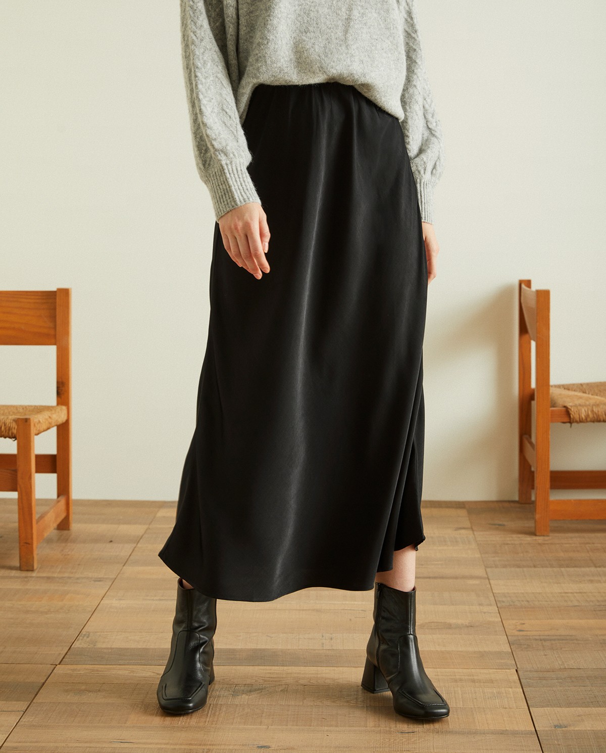 Jupe fluide noire cheap