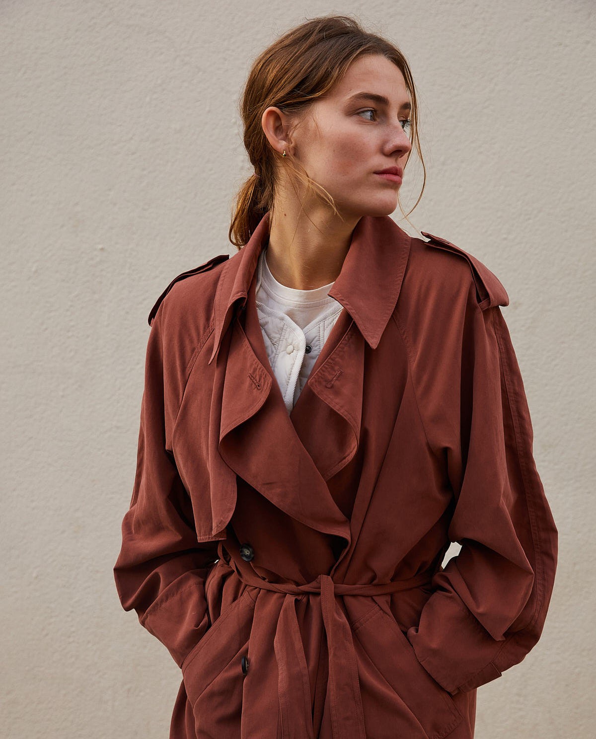 Long trench-coat à double boutonnage Chocolate 6