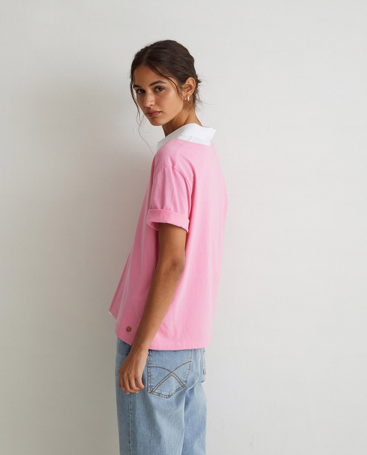 Camiseta algodón orgánico Rosa 2