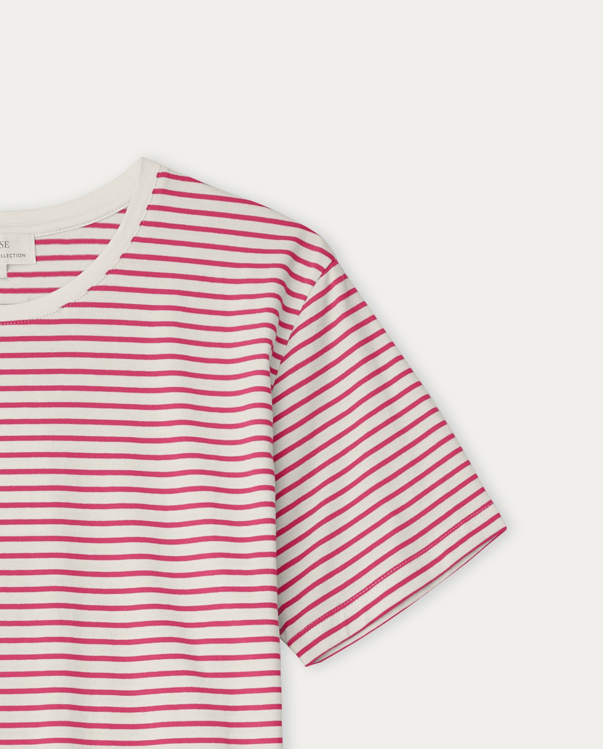 Striped organic-cotton t-shirt Fuchsia stripes 4