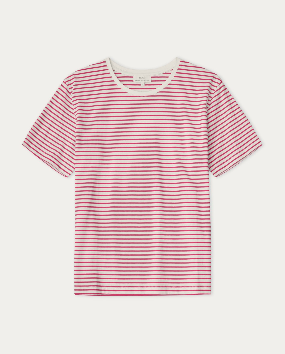 Striped organic-cotton t-shirt Fuchsia stripes 3