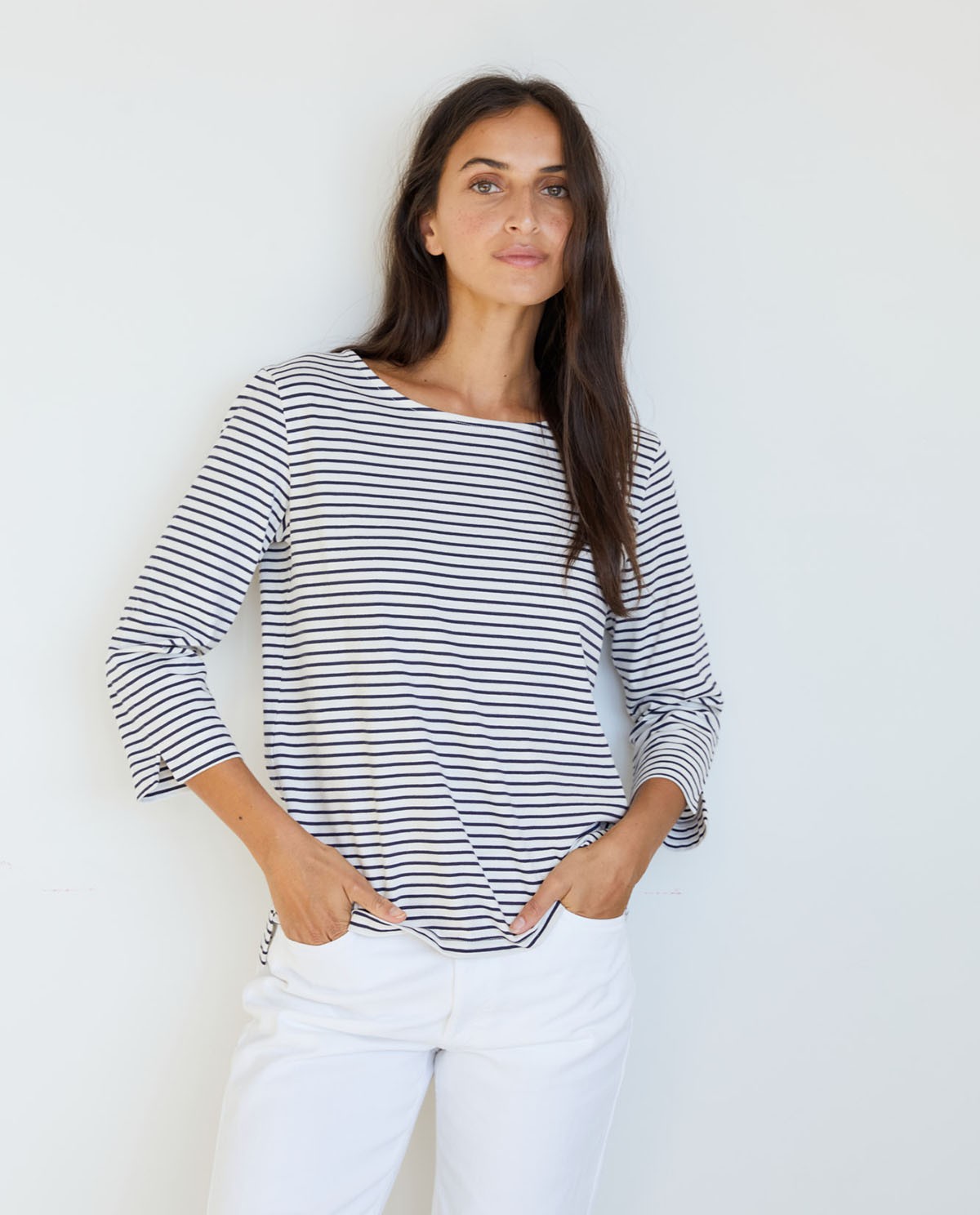 Organic-cotton t-shirt Navy stripes 4