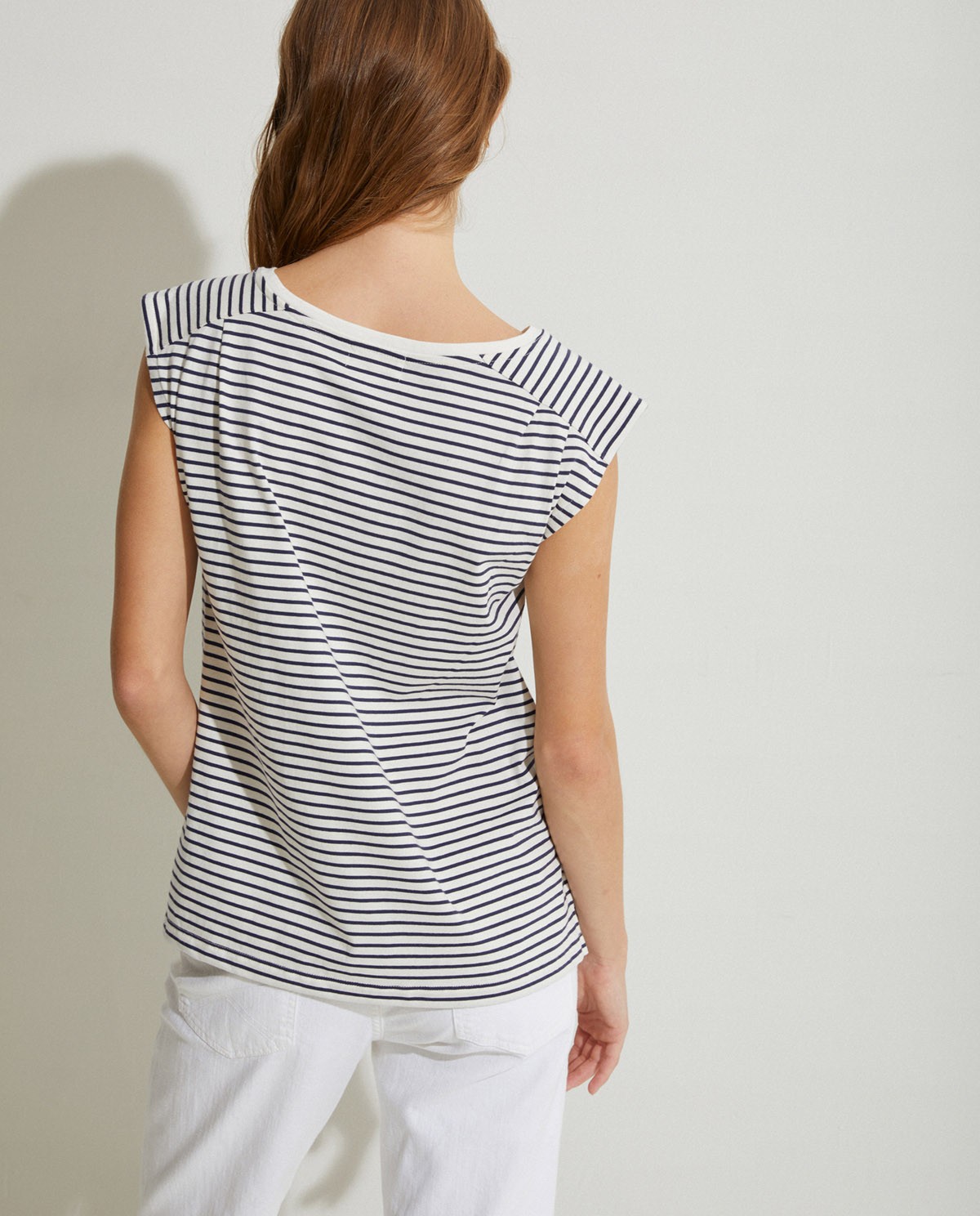 T-shirt coton bio Navy stripes 3