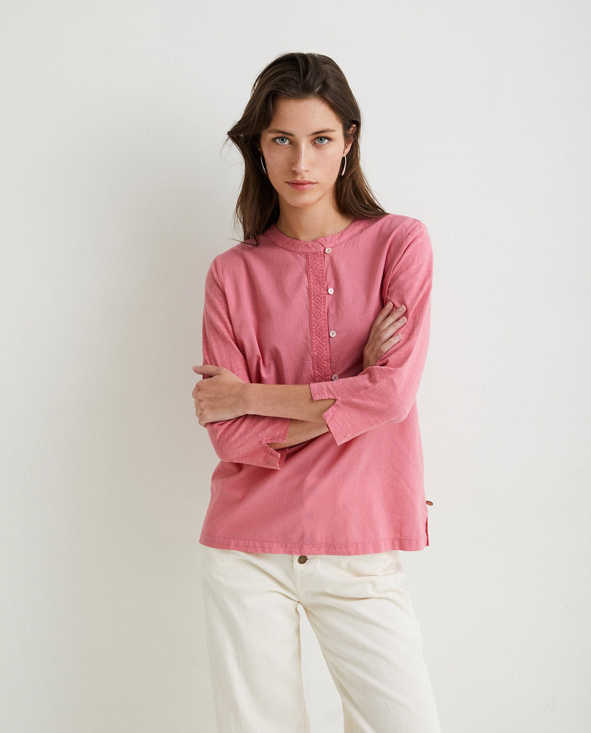 Camiseta algodón orgánico Rosa 1