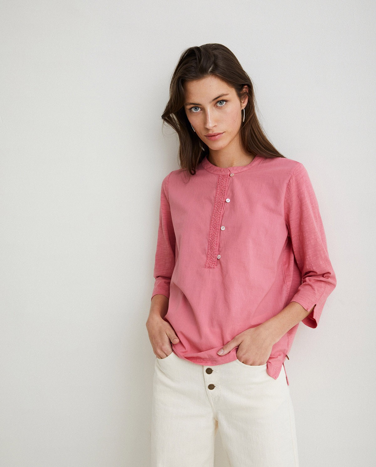 Camiseta algodón orgánico Rosa