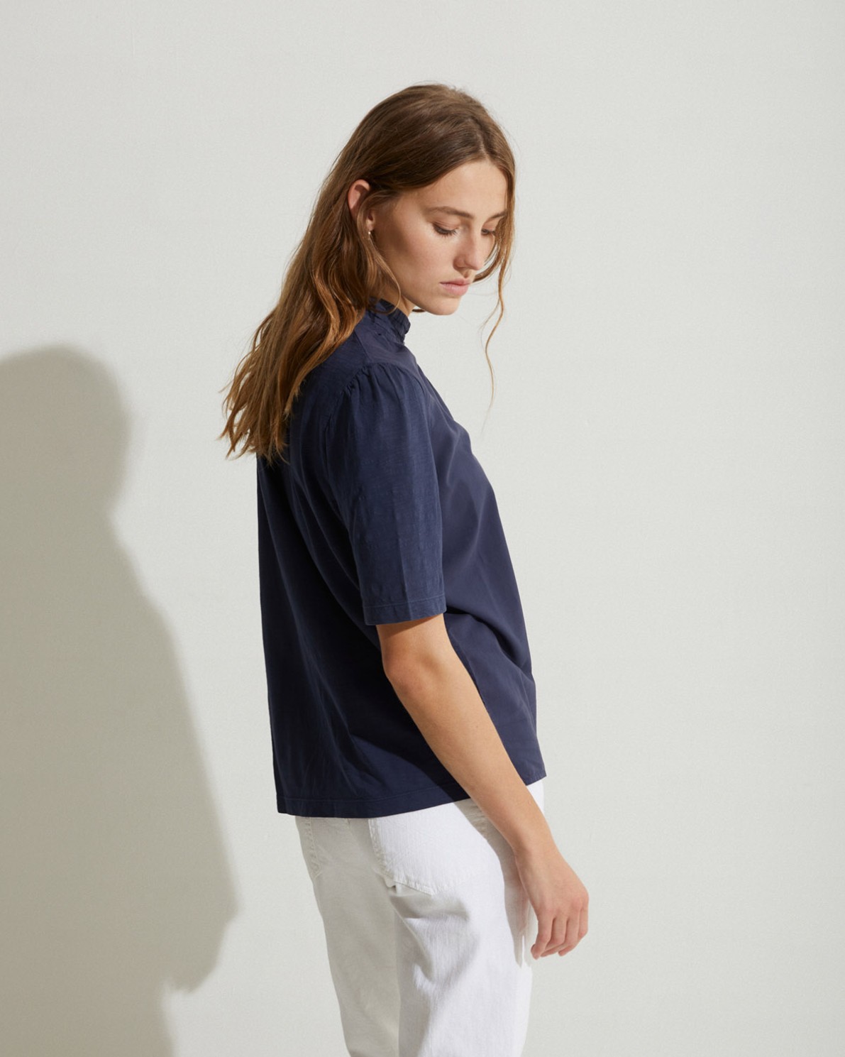 Organic-cotton blouse Navy 3