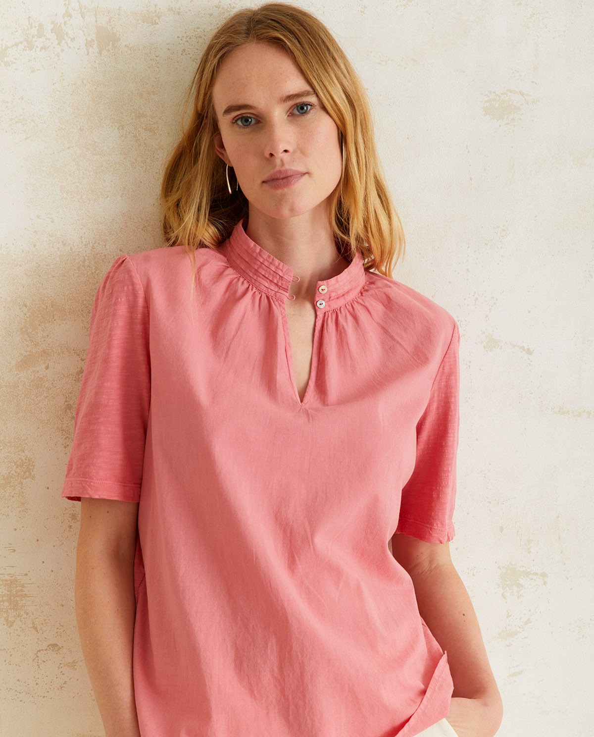 Organic-cotton blouse Pink
