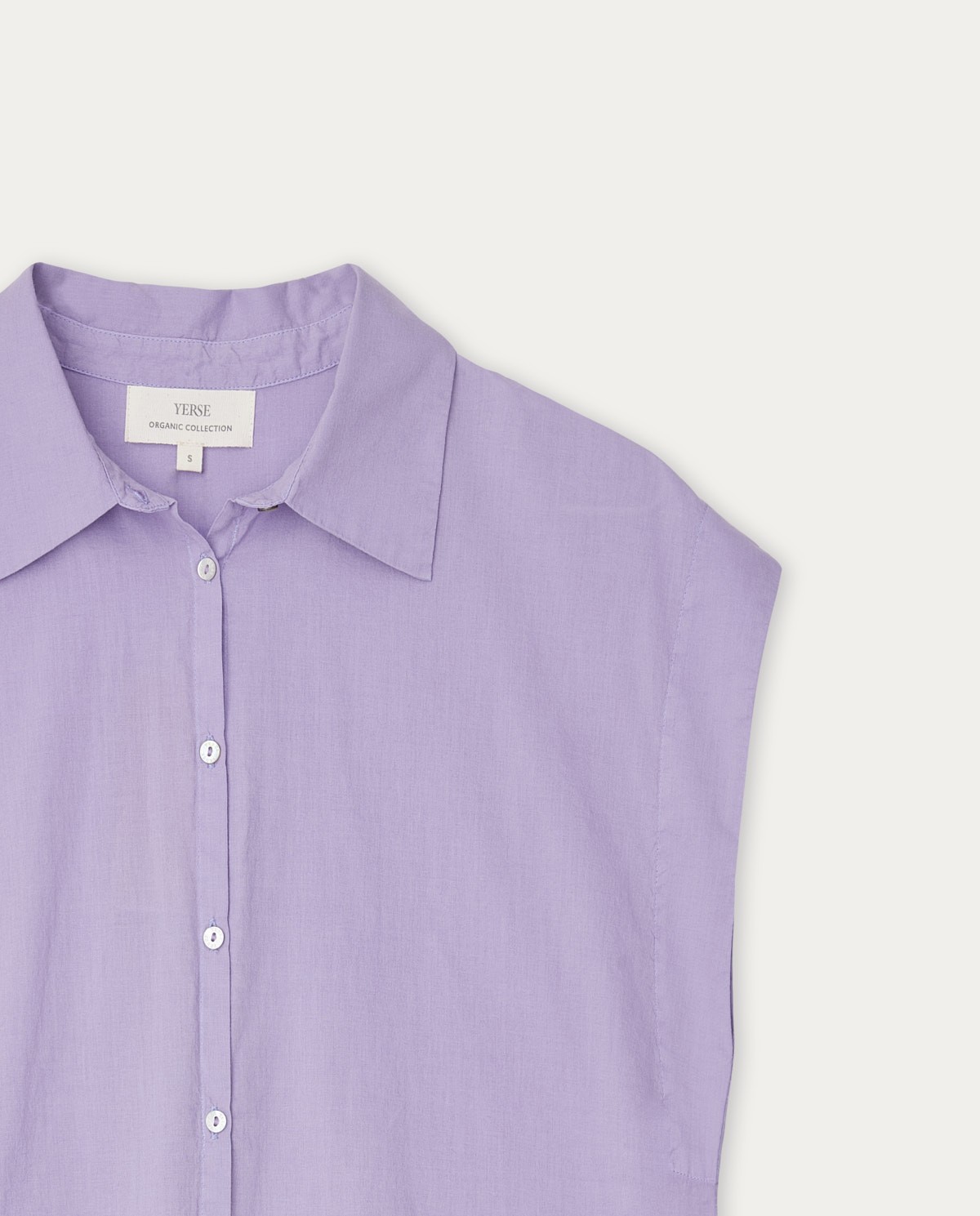 Sleeveless cotton shirt Purple 4