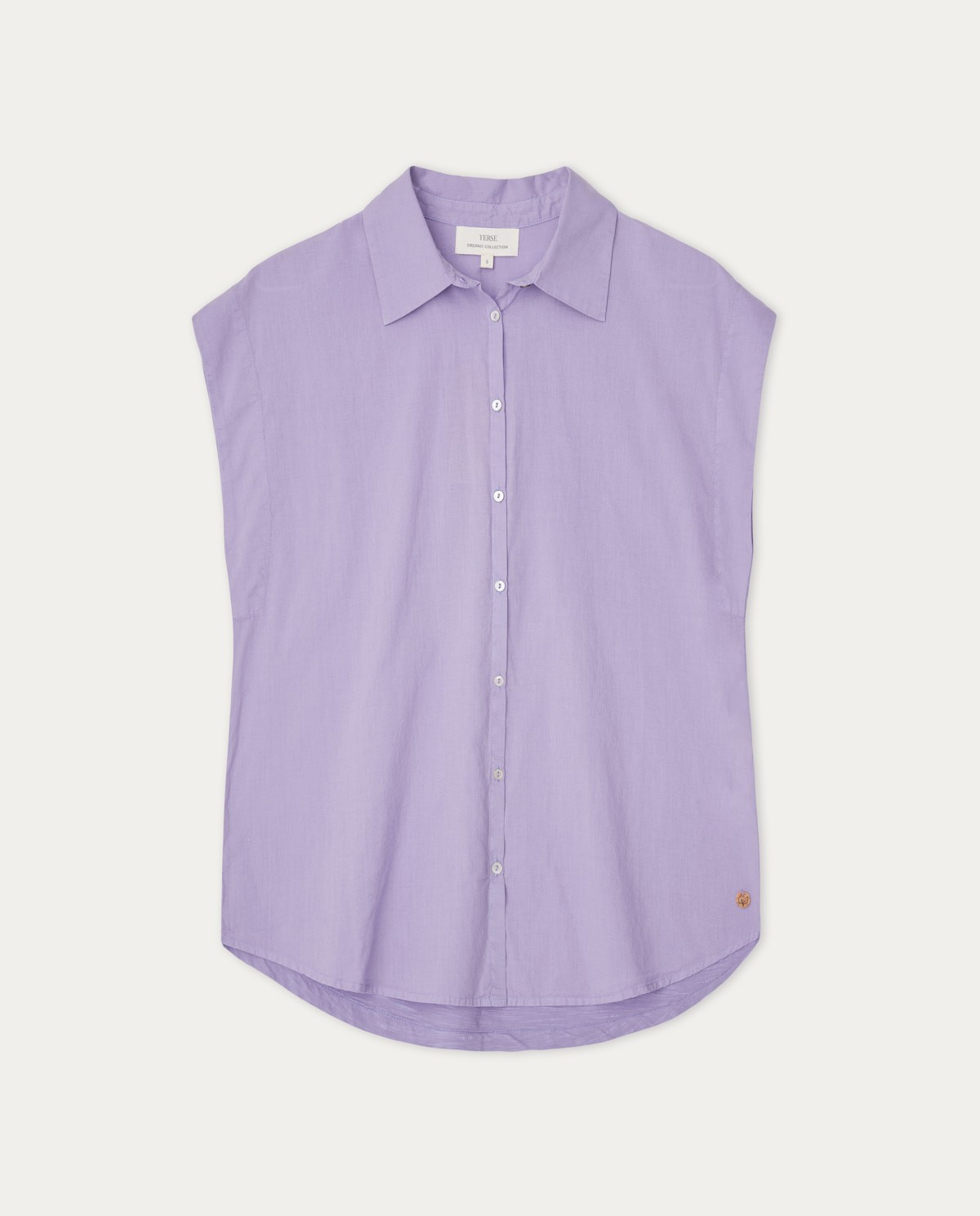 Sleeveless cotton shirt Purple 3
