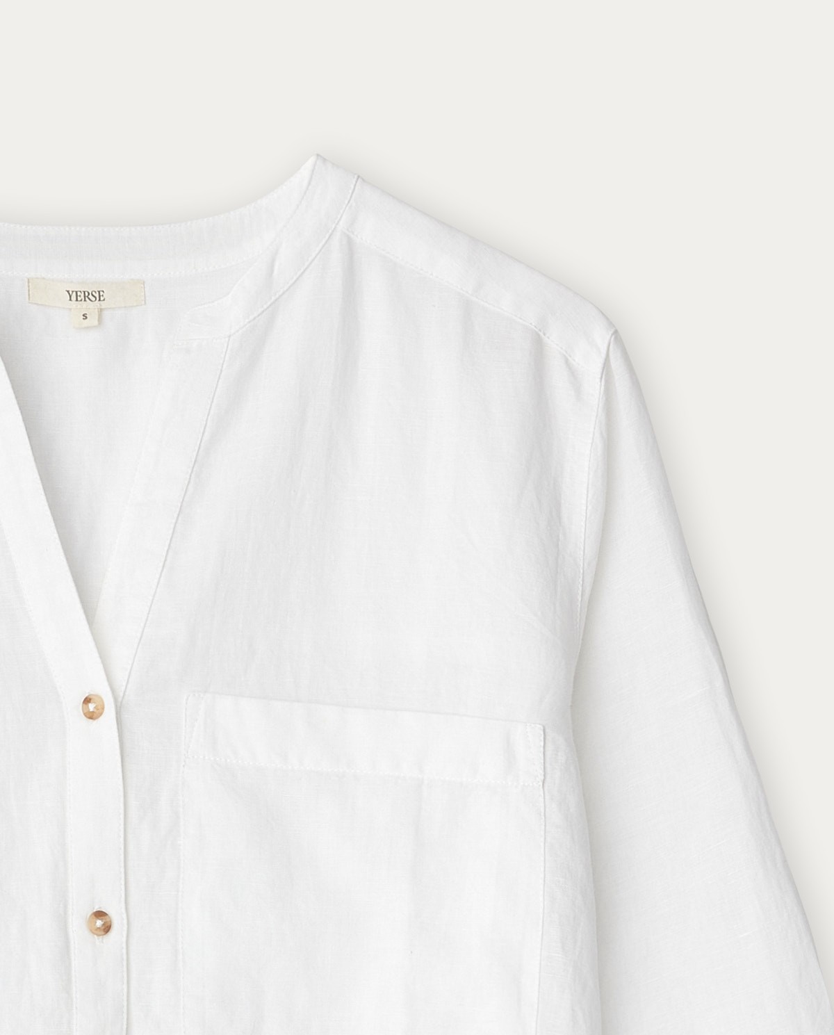 Camisa algodón lino Blanco 7