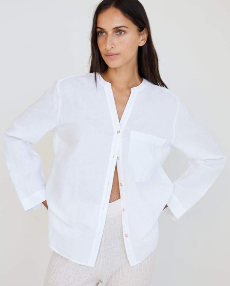 Cotton-linen shirt White