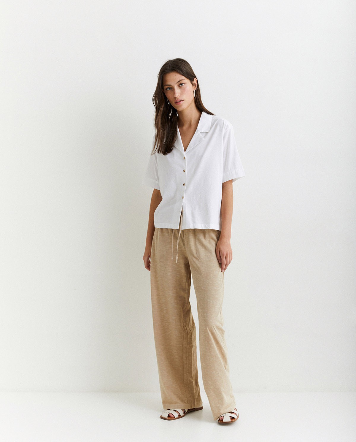 Cotton-linen trousers Beige 4