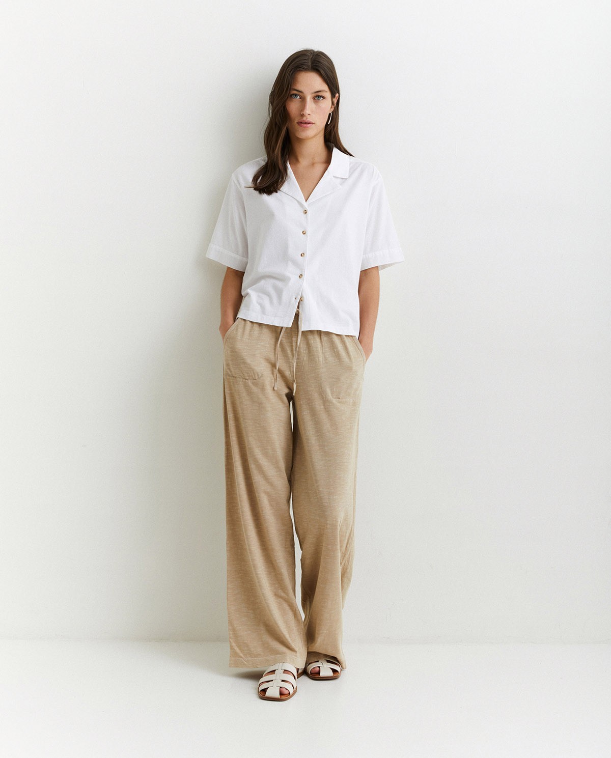 Cotton-linen trousers Beige 3