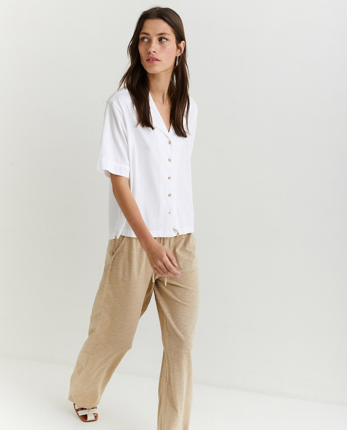 Cotton-linen trousers Beige 2