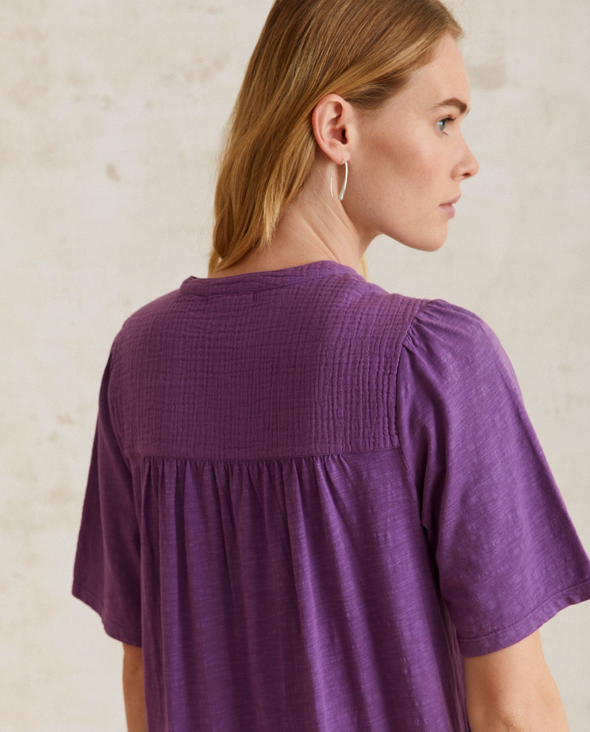 Short-sleeve cotton dress Purple 3