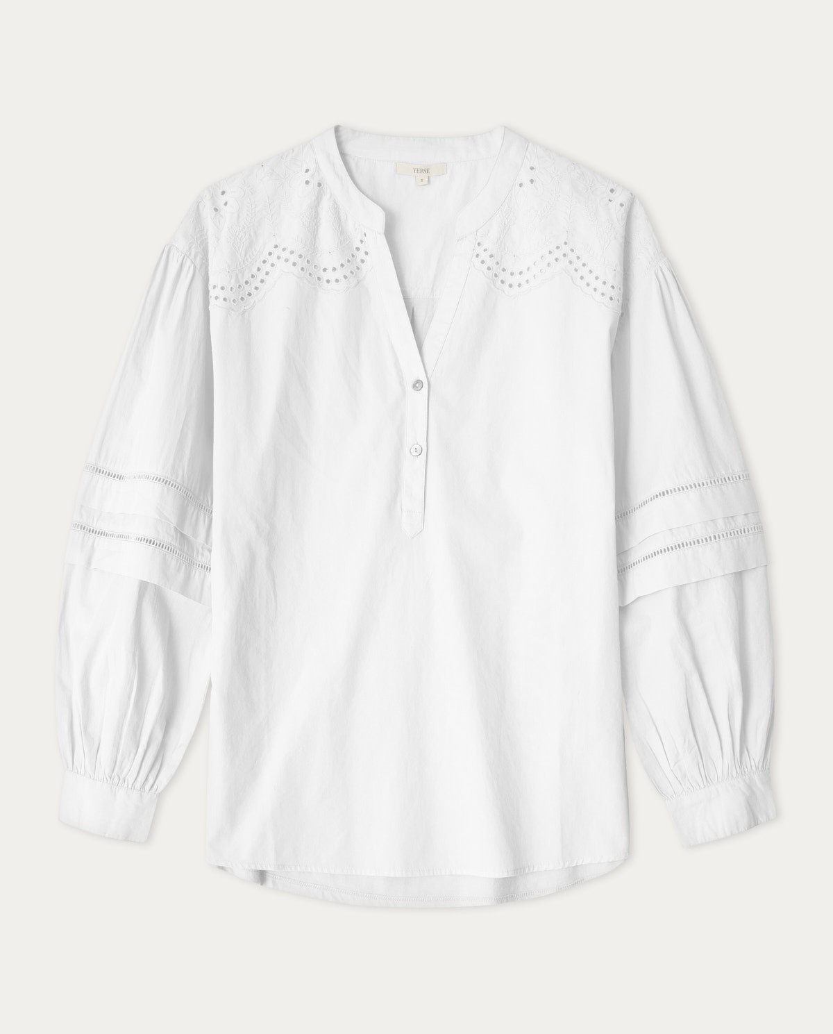 Blusa algodón bordados Blanco 6