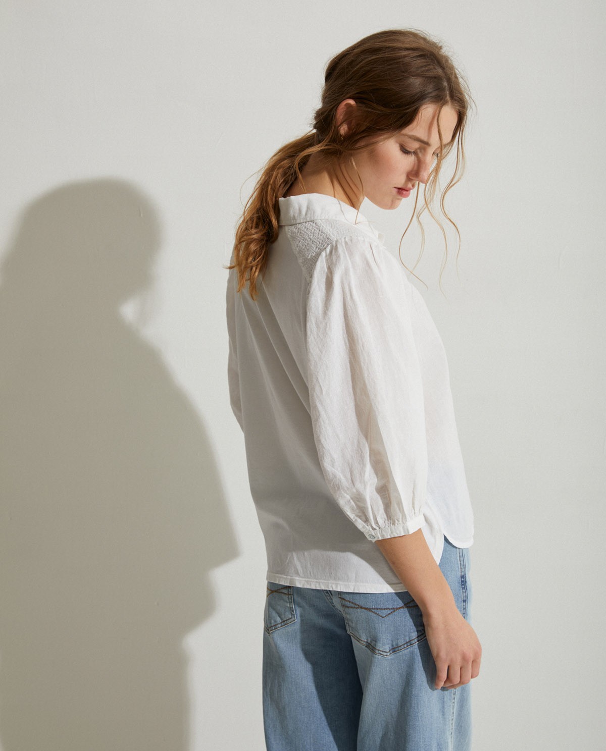 Romantic cotton blouse Ecru 1