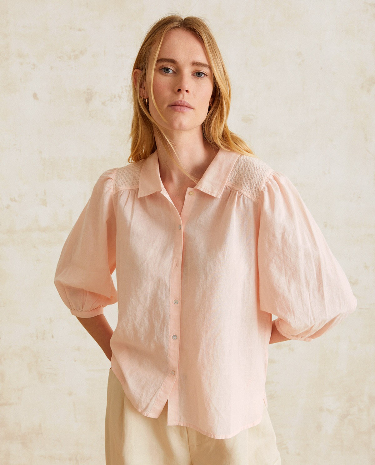 Romantic cotton blouse Pink