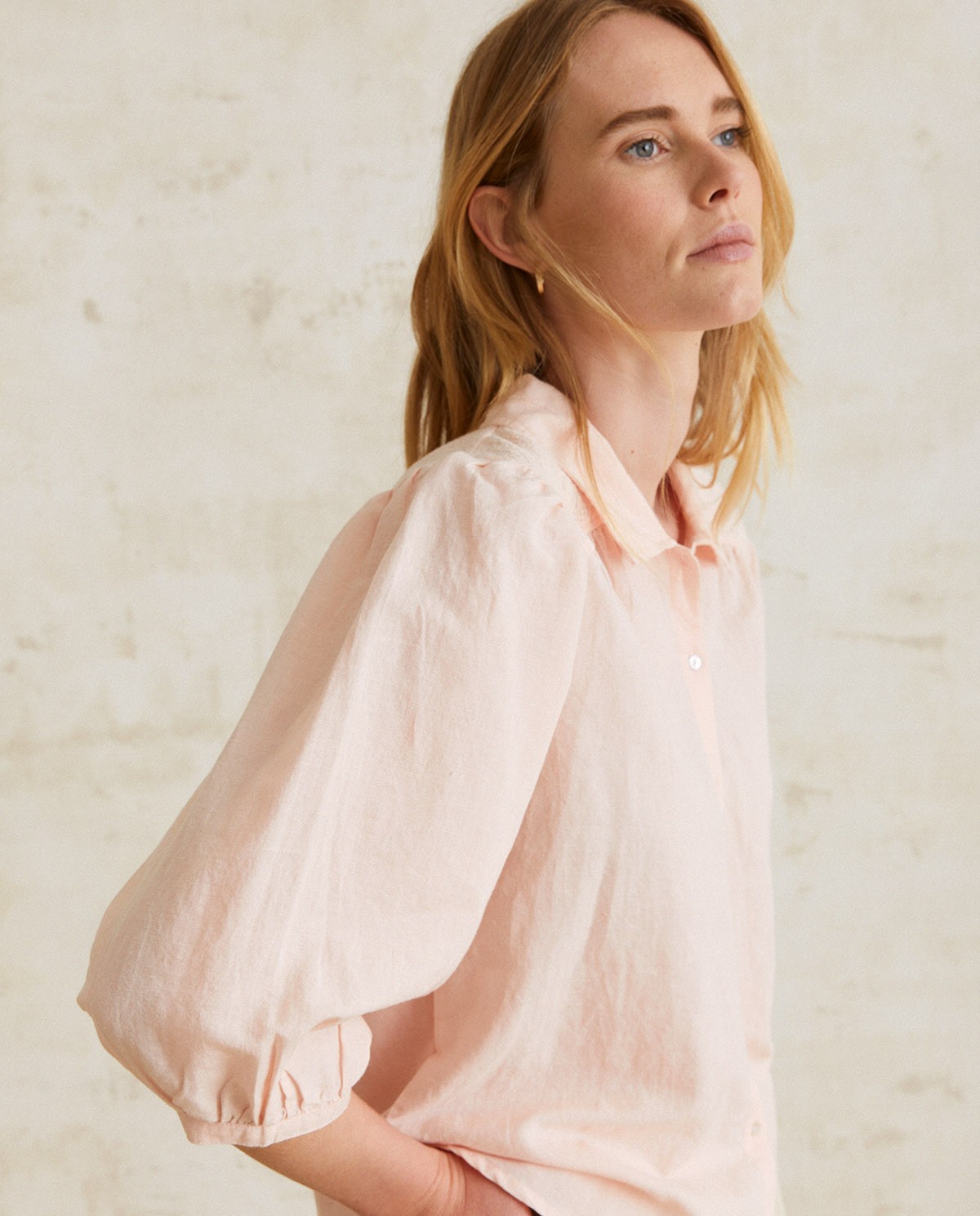 Romantic cotton blouse Pink 2