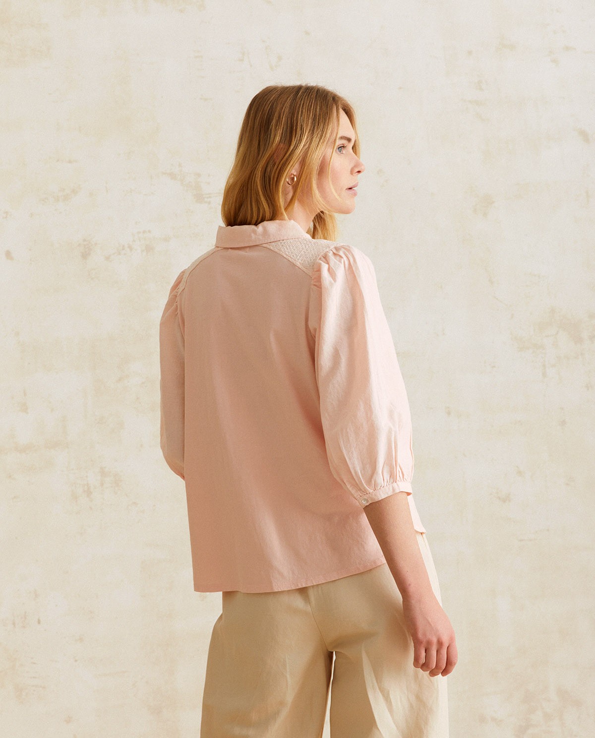 Romantic cotton blouse Pink 3