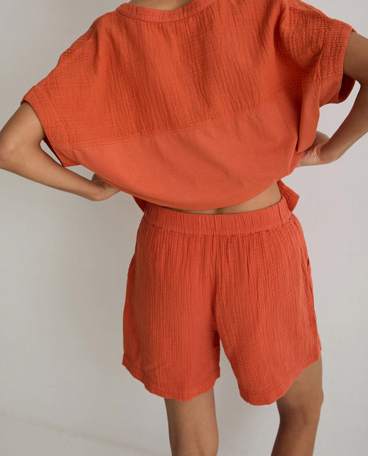 100% cotton shorts REDDISH ORANGE 3