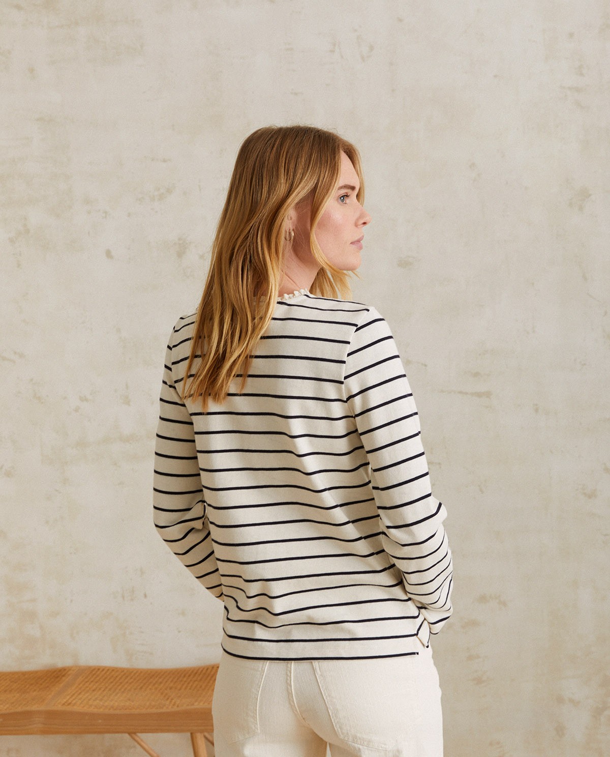Striped cotton t-shirt Navy stripes 3