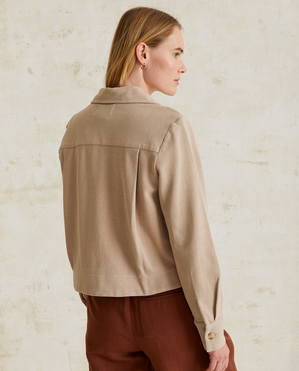 Short cotton jacket Beige 5