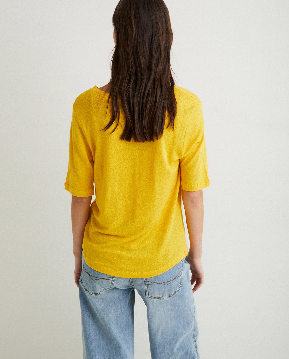 Camiseta 100% lino Amarillo 2