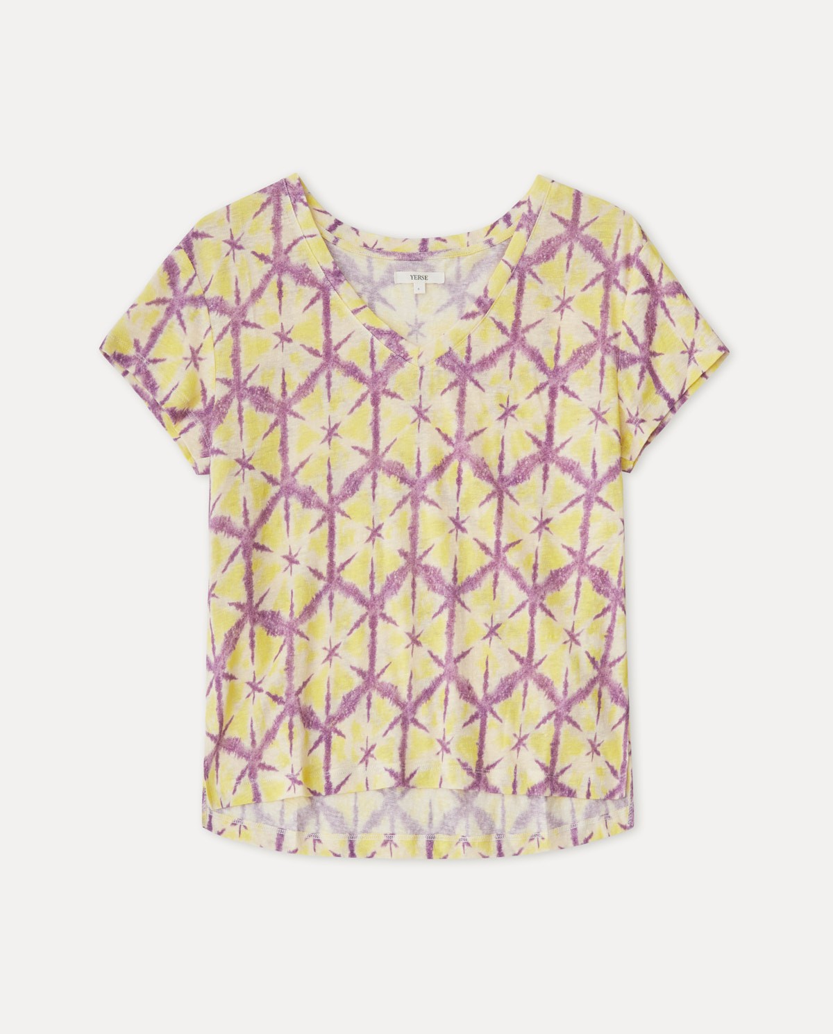 Print linen t-shirt Purple