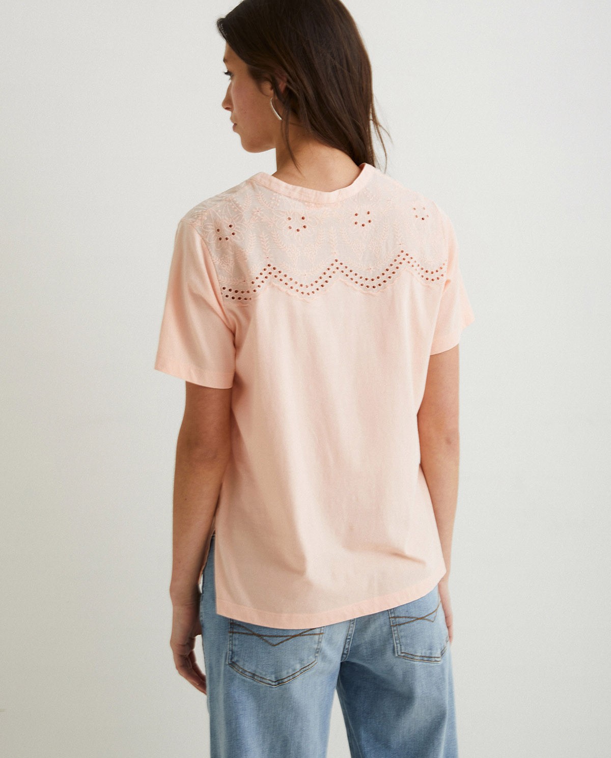 Cotton t-shirt embroidery SALMON 3