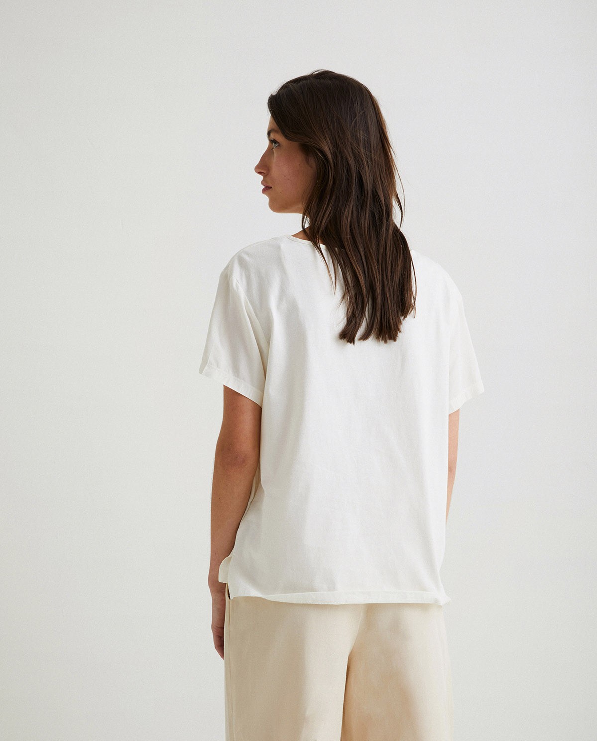 Flowy short-sleeve t-shirt Natural 1