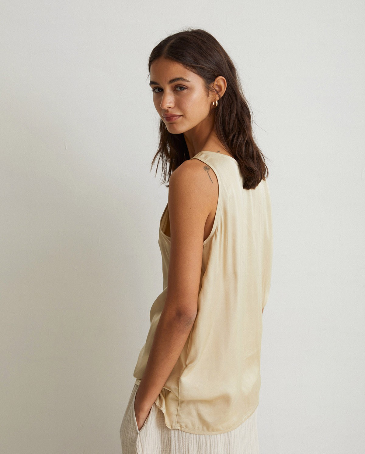 Sateen camisole top Natural 4