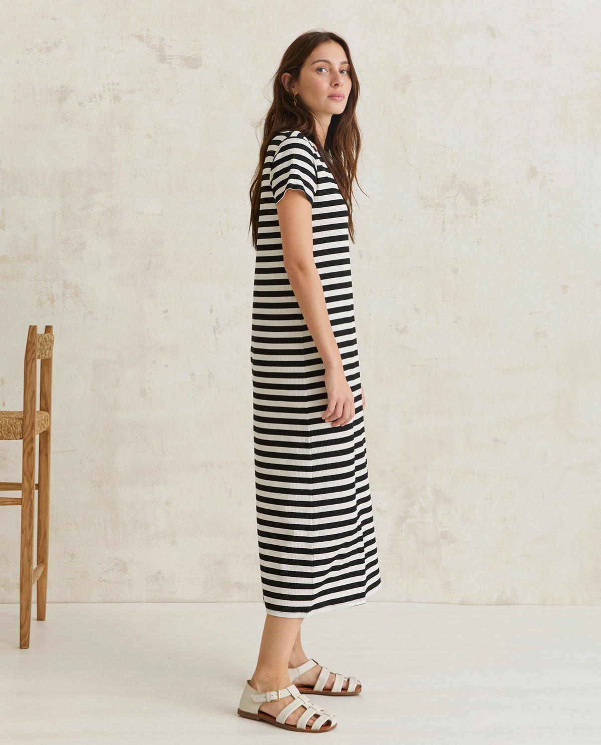 Striped midi dress Black stripes 2