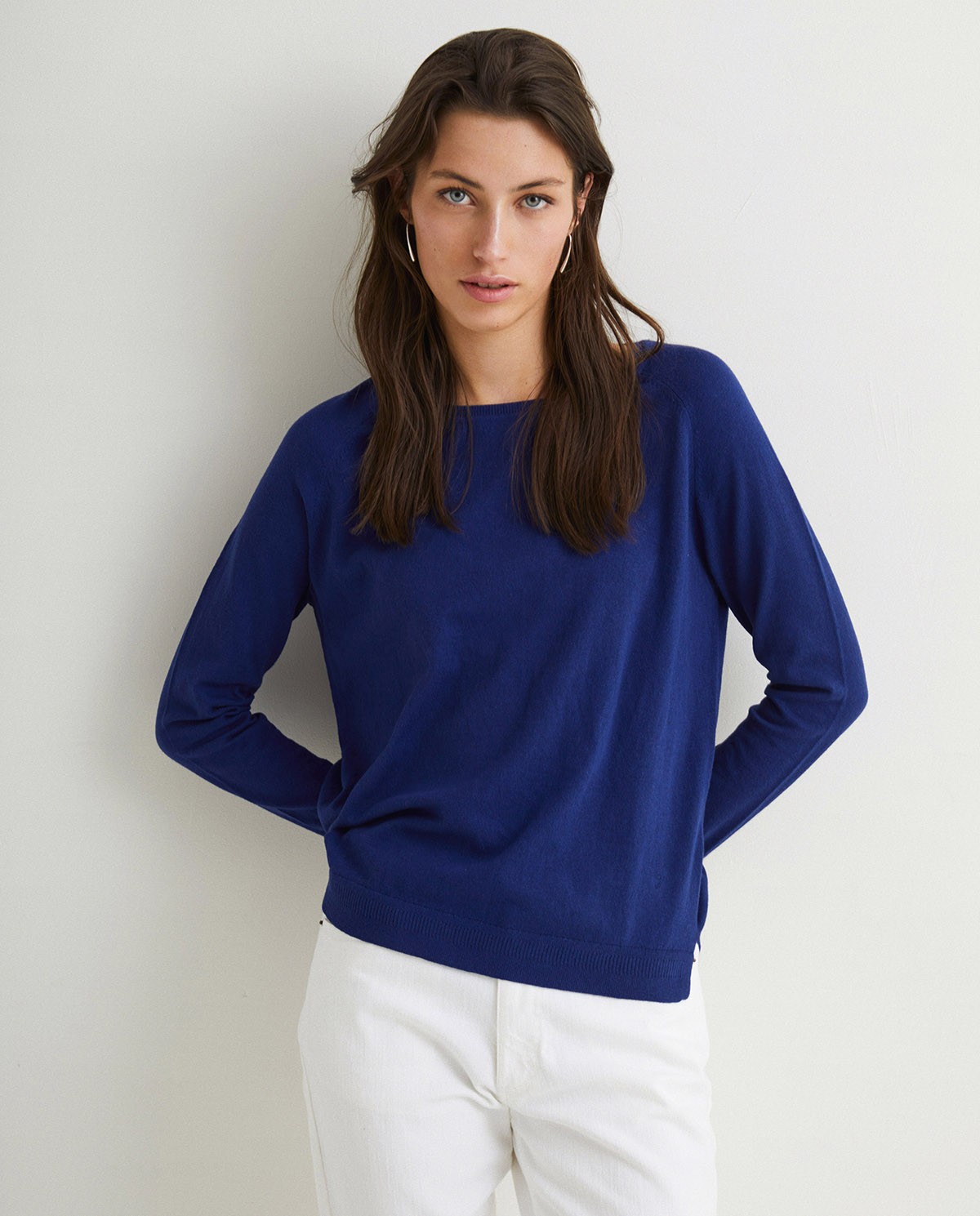 Organic-cotton sweater Navy