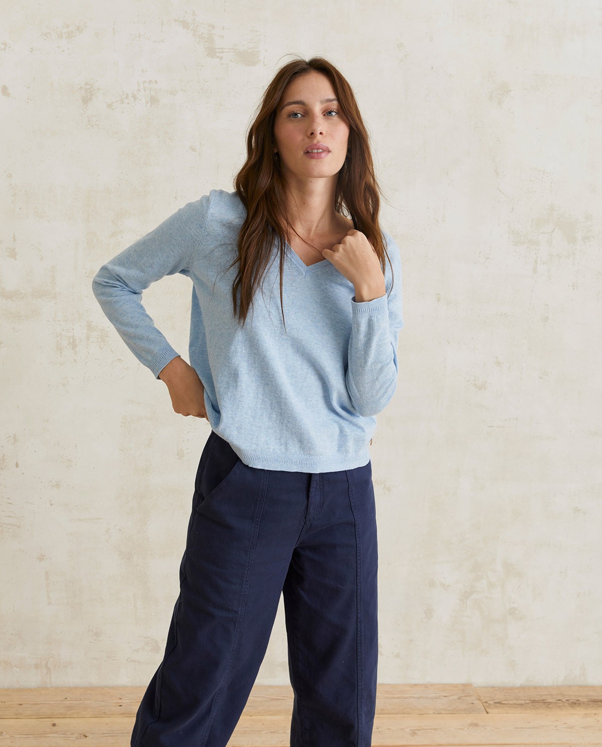 Organic-cotton sweater Blue 2
