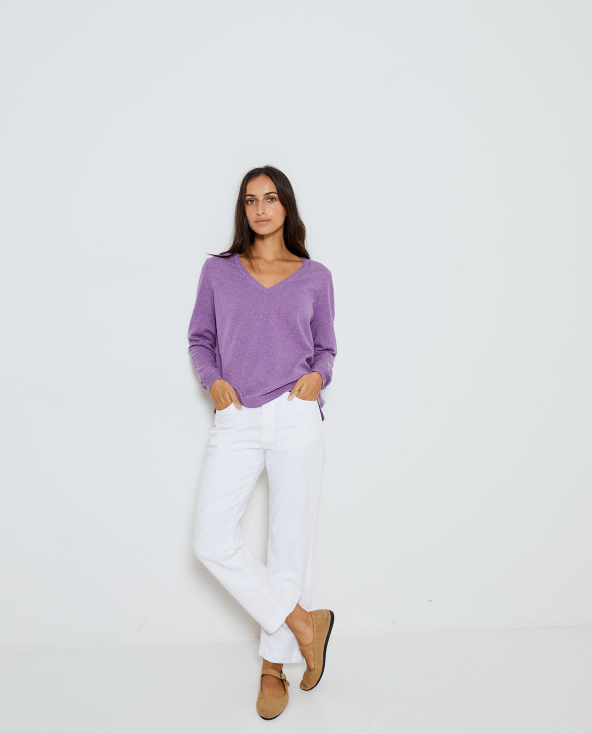 Organic-cotton sweater Purple 1